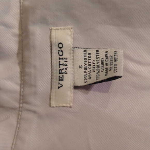 Vertigo Paris Cream Trench Coat Designer Chic Bow Back Tailored Sz S - Picture 9 of 13